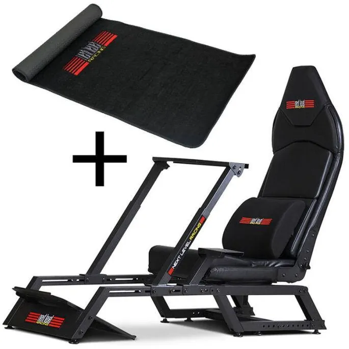 Next Level Racing Next Level Racing F-GT Formula and GT Simulator Cockpit + Floor Mat Gaming-Matte