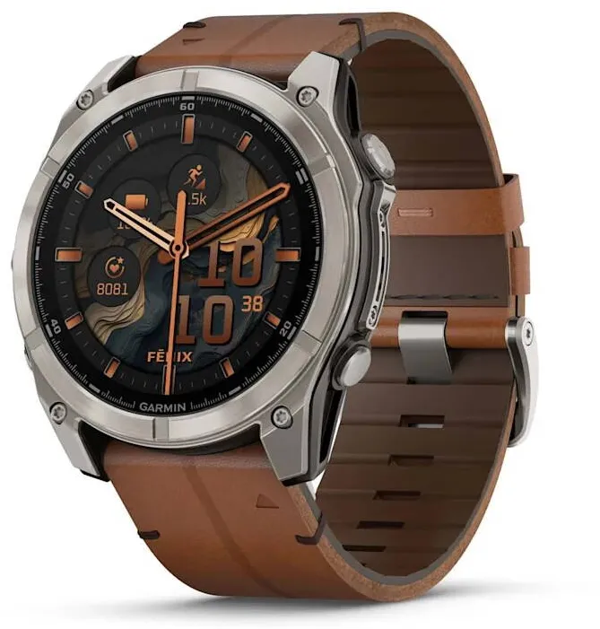 Smartwatch Garmin Fenix 8 3.56 cm (1.4") AMOLED 51 mm Digital 454 x 454 pixels Touchscreen Titanium Wi-Fi GPS (satellite)