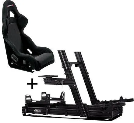 Next Level Racing Cockpit simulator din aluminiu GTElite - editie Wheel Plate + scaun O-Rouge C1-XL Cold Fusion Simracing