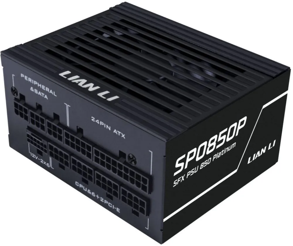 Sursa PC Lian Li Sursa PC Lian Li SP0850P, 850W, 80+ Platinum, 12V-2x6, cabluri impletite, dimensiuni 125x63.5x100mm, multicolor