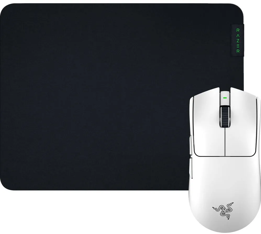 Mouse pad RAZER Mouse gaming Wireless Razer Viper V3 Pro + Gigantus M Hero Bundle, 35000 DPI, 6 butoane programabile Alb