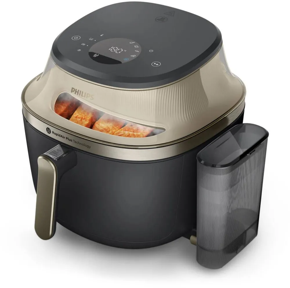 Philips Friteuza NA543/00, 7,2 L, independenta, 2000 W, cu aer cald, Negru, sampanie