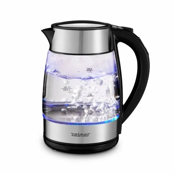 Fierbator ZELMER ZCK8026 electric 1.7 L 2200 W Black, Transparent