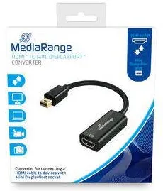 Adaptor MediaRange HDMI Male/Mini DP Fem 10 Gbit/s 15cm Negru