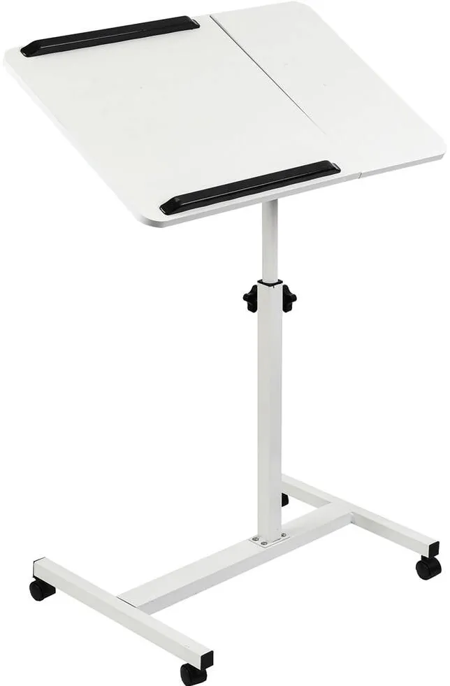 MACLEAN mobile desk/laptop stand, white, height adjustment 59-89cm, max. 30kg, MC-121 W