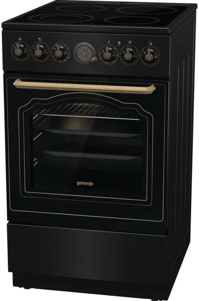 Aragaz GECS5B70CLB, 4 ARZATOARE, ELECTRIC, L 50 CM, GRILL, NEGRU