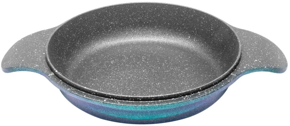 NeoKlein Caserola joasa CSL20-OceanBlue, 20 cm, fara capac, aluminiu turnat, invelis anti-aderent, Albastru