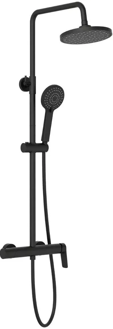 Roca Sistem de dus Vega, 200 mm, 1 functie, mat, Negru