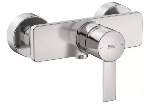 Roca Baterie dus A5A215FSM0, Gama Targa, aparenta, monocomanda, Otel satinat