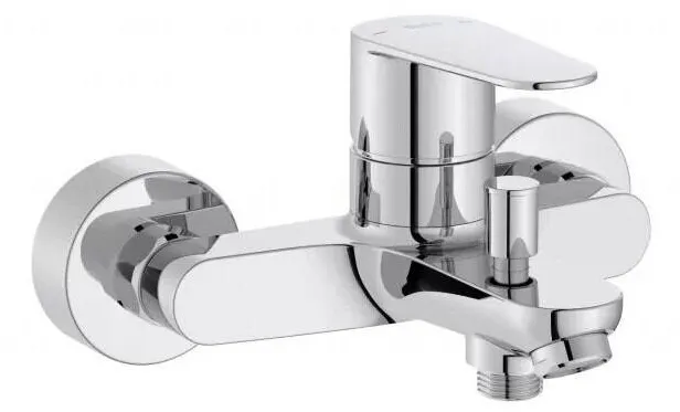 Roca Baterie cada Victoria Plus A5A024FC00, aparenta, montare pe perete, monocomanda, diverter, Crom