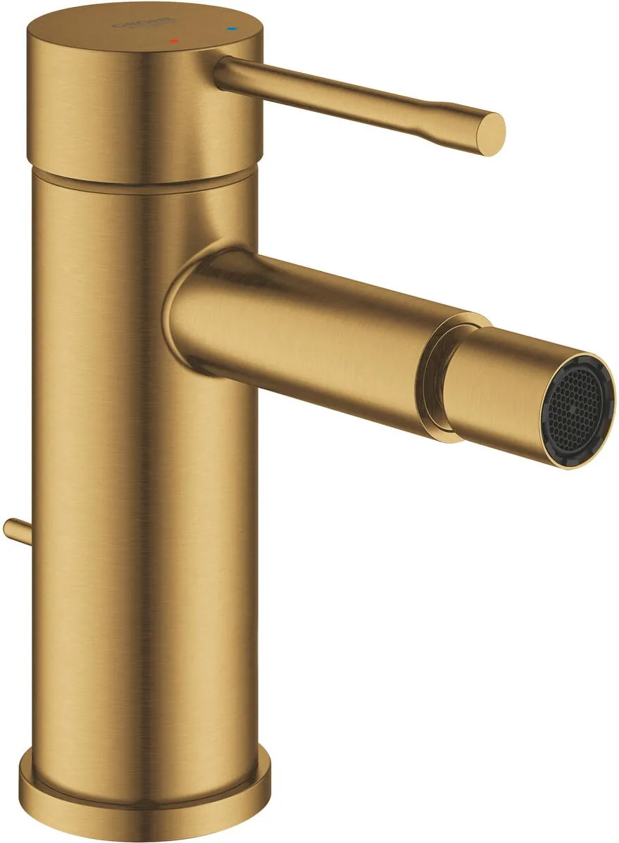Grohe Baterie bideu Essence 24178GN1, 3/8 inch, marimea S, monocomanda, cartus ceramic, aerator cu bila, ventil cu tija, mat, Cool Sunrise
