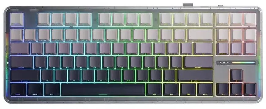 Tastatura AULA AULA Gasket F87 Gradient Grey SpaceCrystal RGB Keyboard