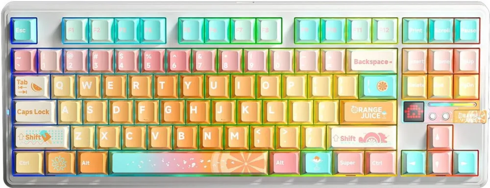 Tastatura AULA AULA Gasket F87 Pro V2 Orange Soda Kailh Meteorite Ice Cream RGB Keyboard