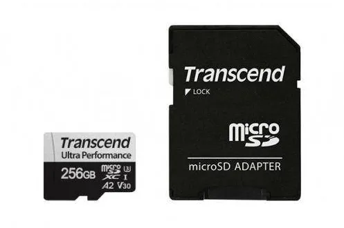 Card de Memorie Transcend 256GB microSD w/ adapter UHS-I U3 A2
