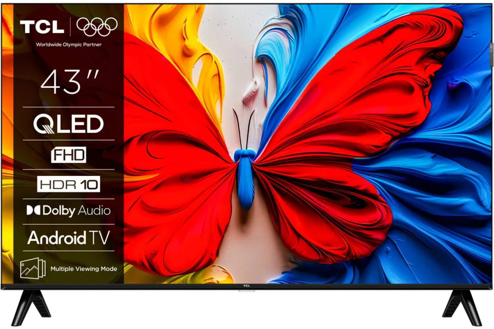 Televizor TCL QLED 43S5K, 108 cm, Smart Android TV, Full HD, Clasa F