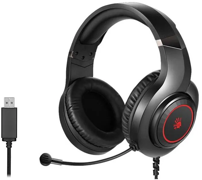 Casti Over-Head A4Tech Gaming Bloody G220S, Microfon, Negru/Rosu