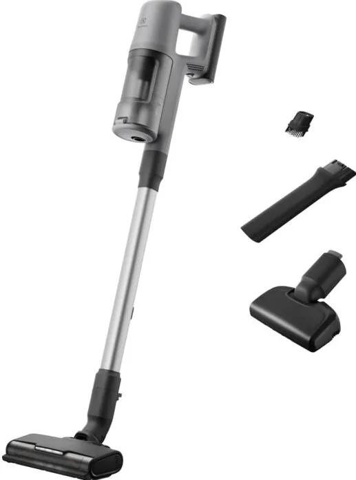 Aspirator ELECTROLUX Aspirator vertical Electrolux Seria 600 EP61AB21UG, 21,6V, 2500 mAh, recipient praf 0,5l, tub inox, perie PowerPro multisuprafete cu LED, suport de perete, tehnologie ciclonica, duza par animale, 79 dB, autonomie max 50 minute, gri
