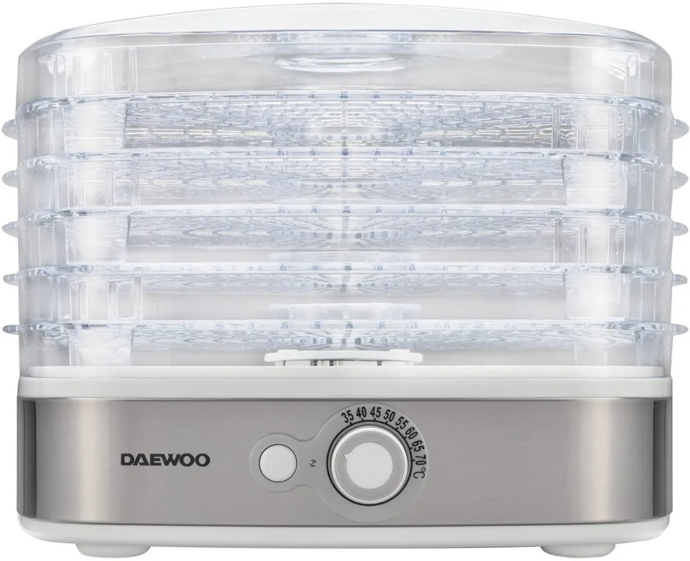 DAEWOO Deshidrator de alimente DD450W, 400 W, 5 tavi, temperatura reglabila 35-70°C, ventilator integrat, inox