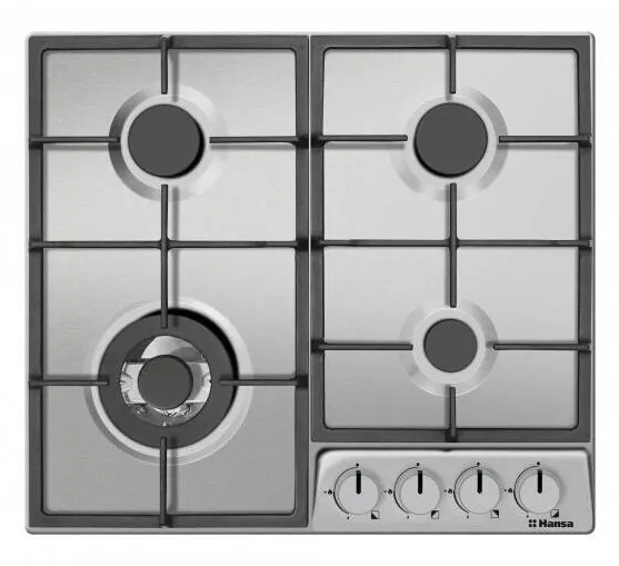 Plita HANSA incorporabila BHGI6718311, Gaz, 4 arzatoare, Aprindere electrica, Inox