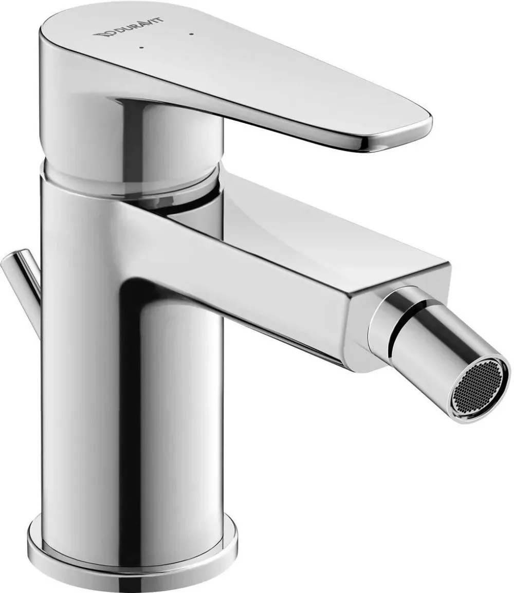 Duravit Baterie bideu A.1 A12400011010, marime S, cartus ceramic, 128 mm, set evacuare cu tija, ventil, Crom