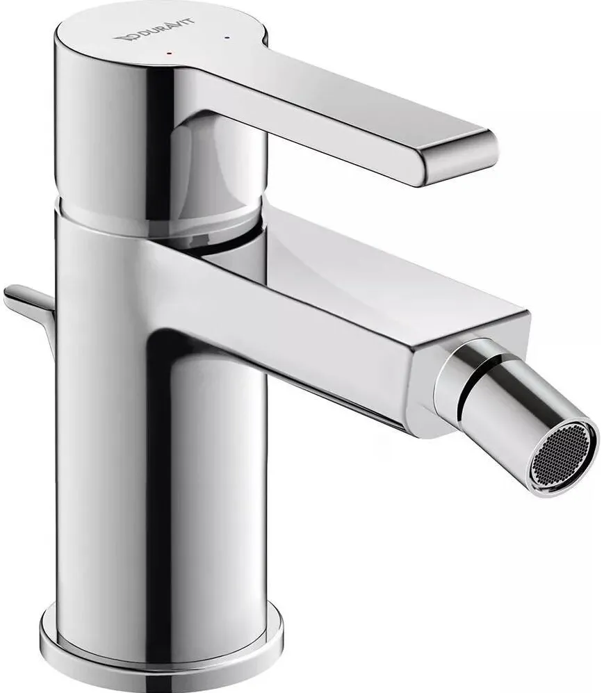 Duravit Baterie bideu B.2 B22400001010, marime S, cartus ceramic, set evacuare cu tija, 131 mm, ventil, Crom