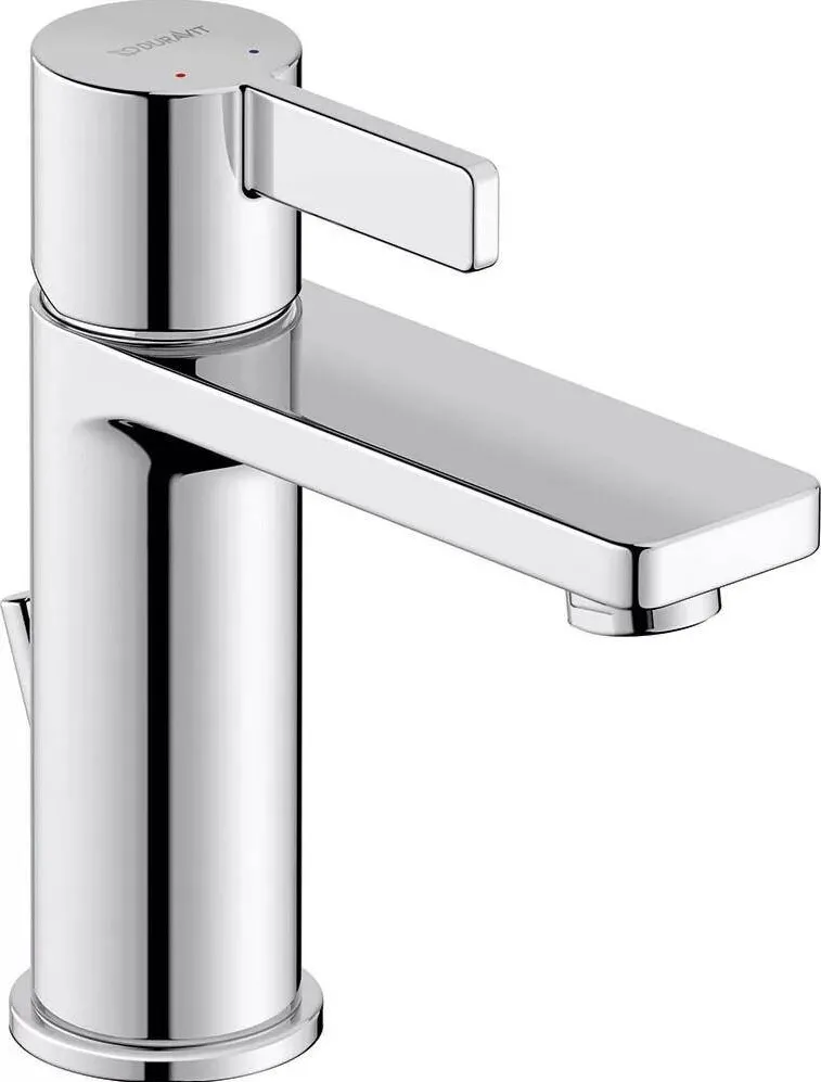 Duravit Baterie lavoar D-Neo DE1020001010, marime M, cartus ceramic, monocomanda, 165 mm, ventil, Crom lucios