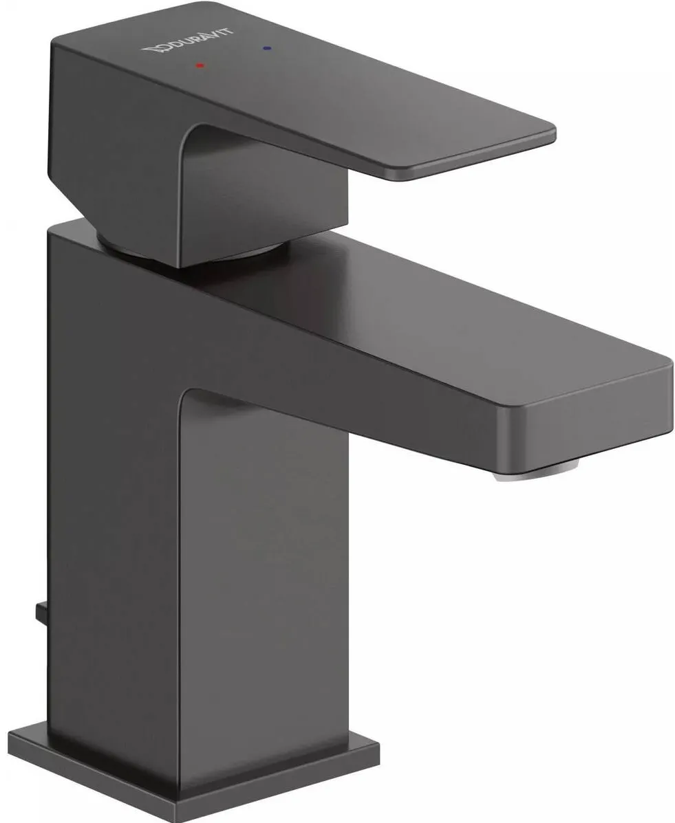Duravit Baterie lavoar Manhattan MH1010001046, marime S, cartus ceramic, monocomanda, set evacuare cu tija, 138 mm, ventil, Negru mat