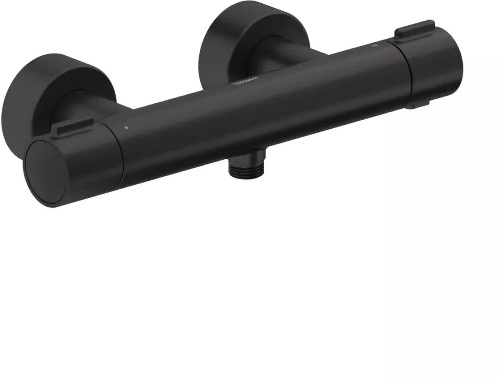 Duravit Baterie dus, termostat, dubla comanda, negru mat