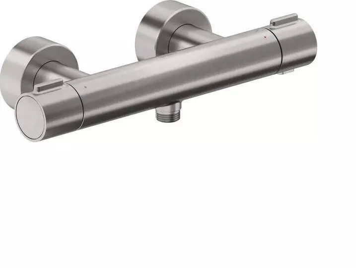 Duravit Baterie dus TH4220000070, aparenta, termostat, dubla comanda, cartus ceramic, Otel satinat