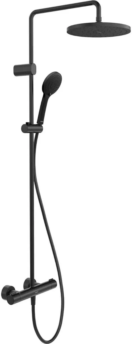 Duravit Set de dus, termostat, 250 mm, negru, 1 functie