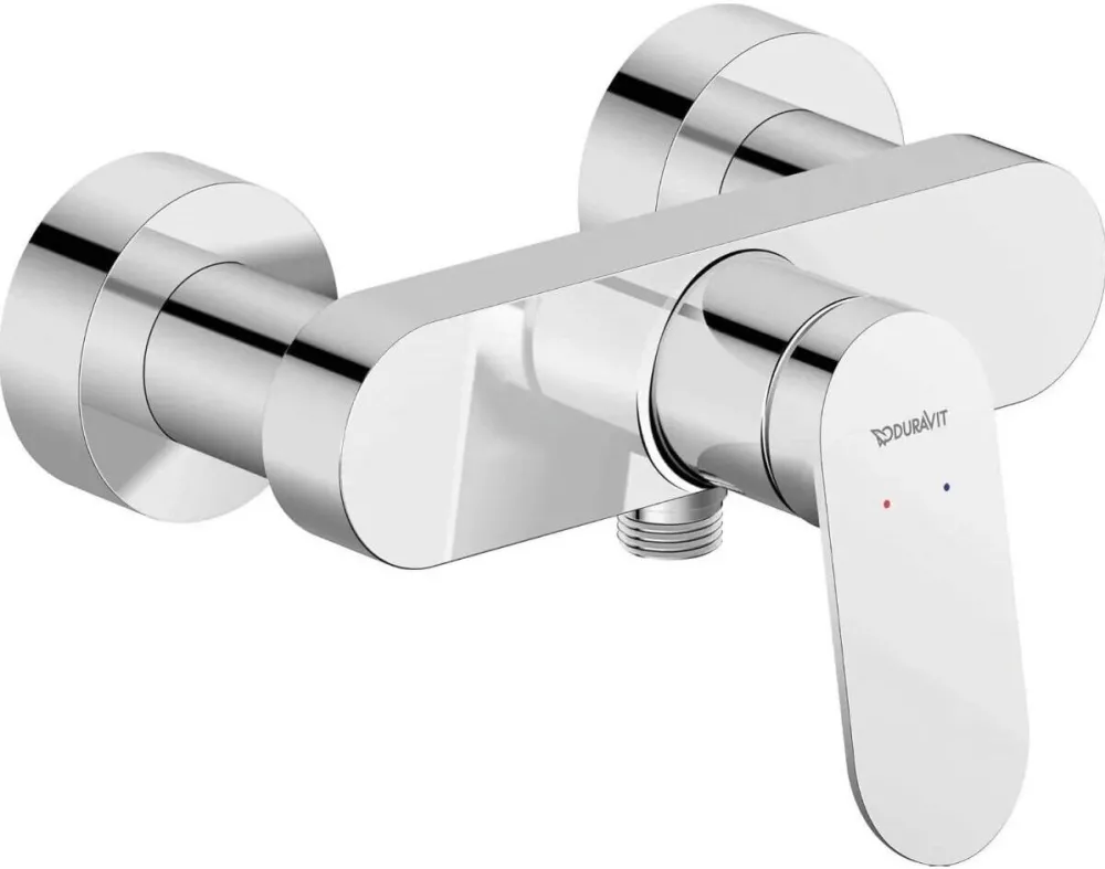 Duravit Baterie dus Wave, monocomanda, crom lucios, montare pe perete