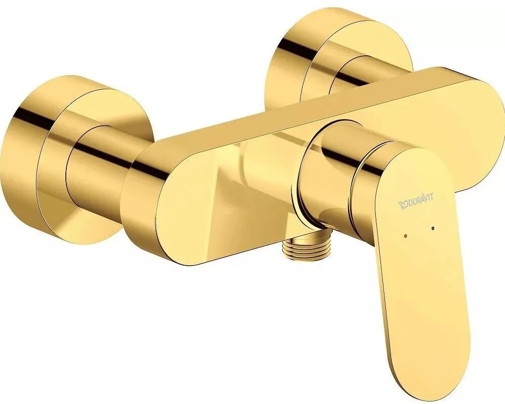 Duravit Baterie dus Wave WA4230000034, aparenta, monocomanda, cartus ceramic, Auriu lucios