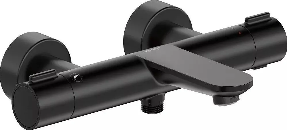 Duravit Baterie cada Wave WA5220000046, aparenta, dubla comanda, cartus ceramic, termostat, Negru mat