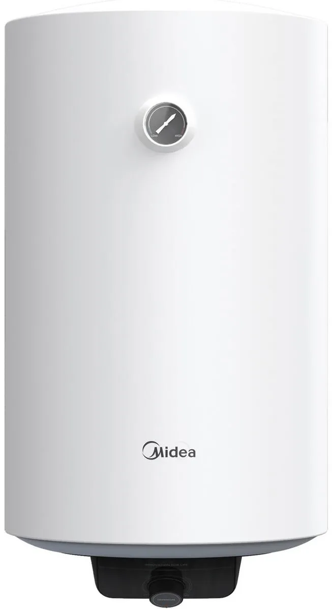 Midea Boiler electric D50-15FG, seria Lume, model cilindric, volum 50L, control mecanic, Supapa de siguranta de reducere a presiunii, protectie la supraincalzire