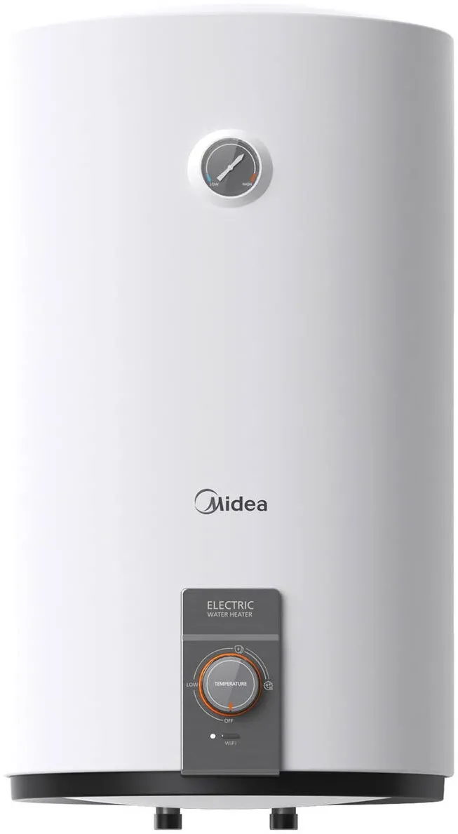Midea Boiler electric D50-20EFN1, seria Salute, model cilindric, volum 50L, control electronic, Supapa de siguranta de reducere a presiunii, protectie supraincalzire, Wifi