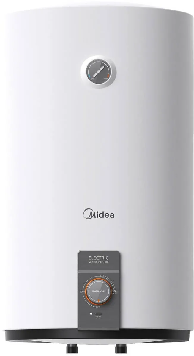 Midea Boiler electric D100-20EFN1, seria Salute, model cilindric, volum 100L, control electronic, Supapa de siguranta de reducere a presiunii, protectie supraincalzire, Wifi