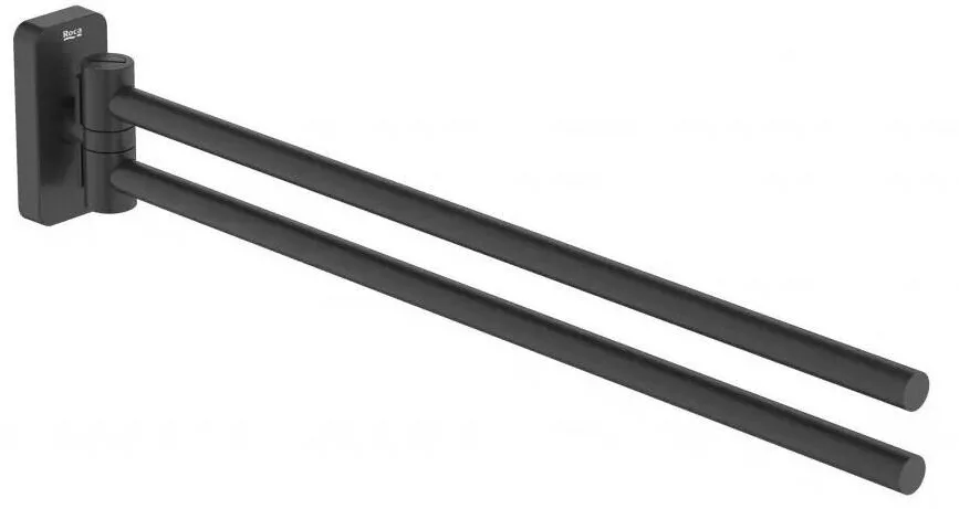 Roca Bara prosop Sonata A817727NB0, montare pe perete, 366 mm, pivotanta, metal, mat, Negru