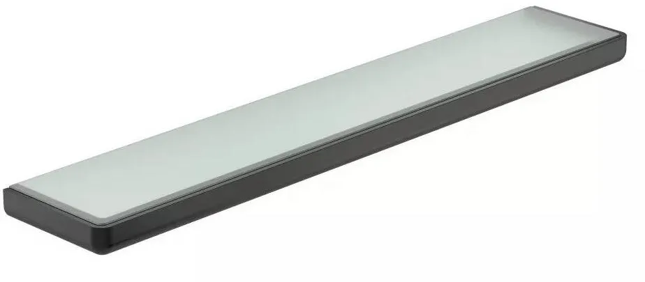 Roca Raft baie Tempo, metal/sticla, mat, negru titan, 600x110mm, montare pe perete