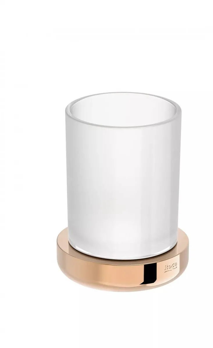 Roca Pahar baie Tempo A817022RG0, pe blat, metal/sticla, lucios, Cupru