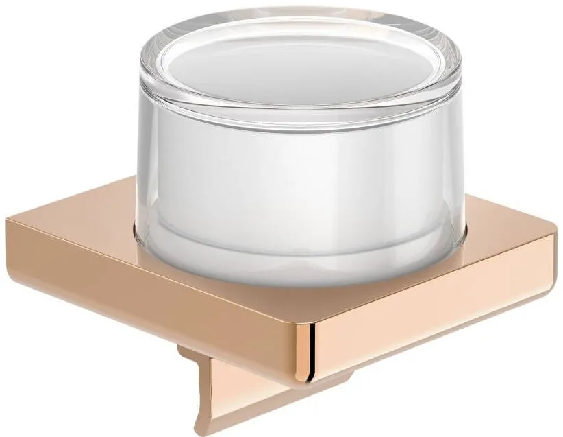 Roca Dozator baie Tempo A817037RG0, monhtare pe perete, 180 ml, metal/sticla, Rose gold lucios