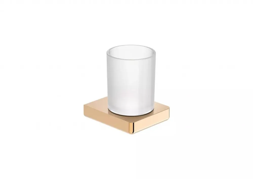 Roca Pahar baie Roca Tempo A817021RG0, montare pe perete, metal/sticla, lucios, Rose gold