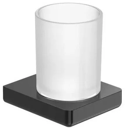 Roca Pahar baie Tempo A817021NM0, montare pe perete, metal/sticla, mat, Negru titan