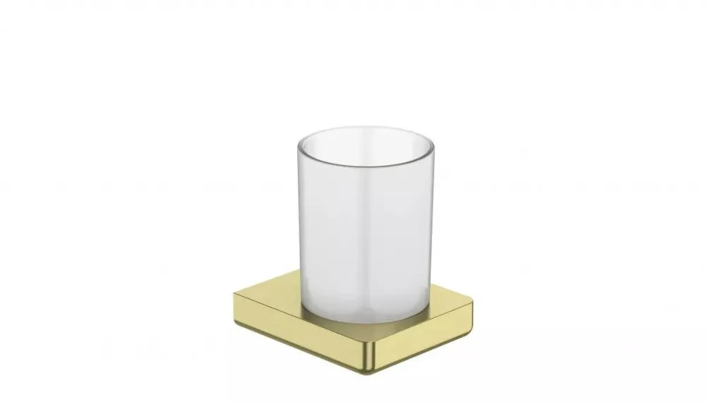 Roca Pahar baie Tempo A817021VA0, montare pe perete, metal/sticla, mat, Alama