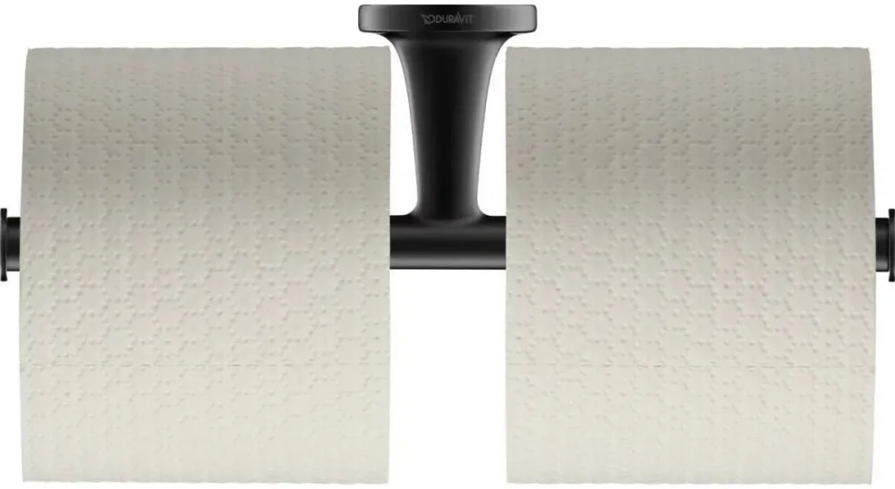 Duravit Suport hartie igienica Starck T 0099384600, montare pe perete, dublu, metal, Negru mat
