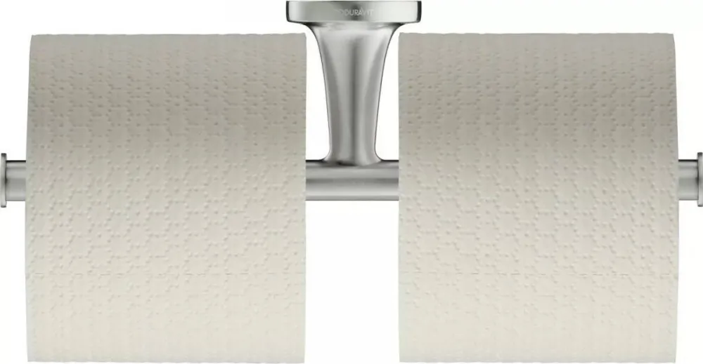 Duravit Suport hartie igienica Starck T 0099387000, montare pe perete, dublu, metal, Otel satinat