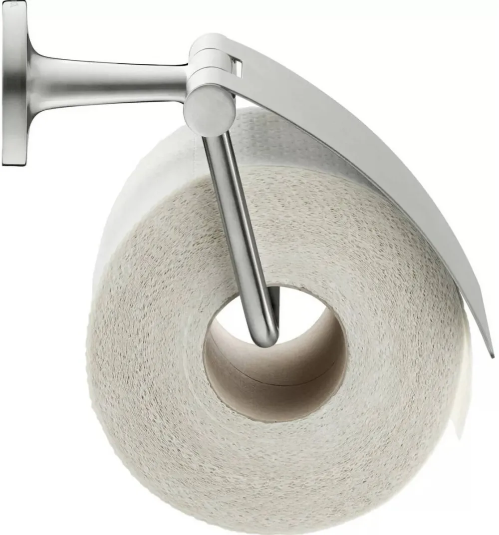 Duravit Suport hartie igienica Starck T 0099407000, montare pe perete, capac, metal, Otel satinat