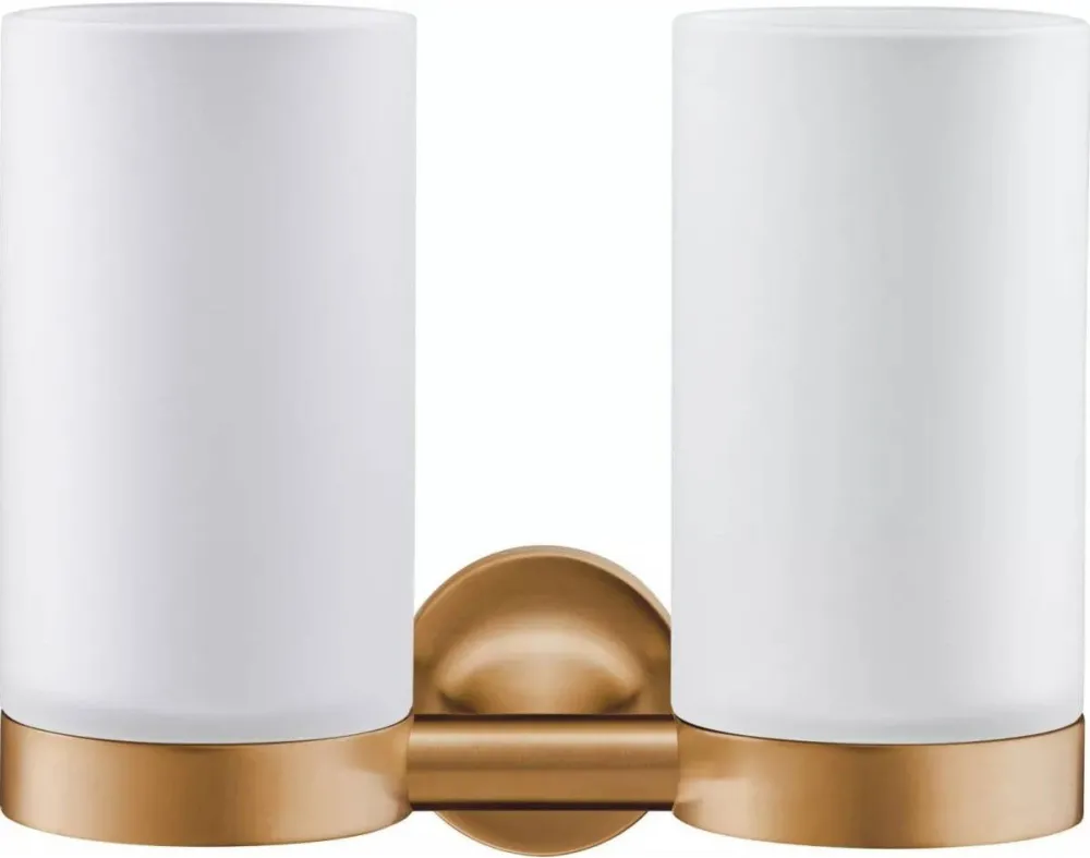 Duravit Pahar baie, montare pe perete, dublu, sticla/metal, bronz mat