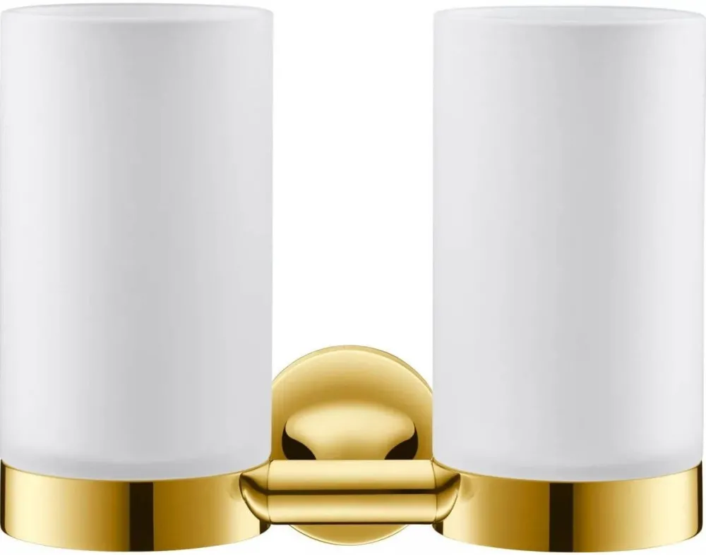 Duravit Pahar baie, montare pe perete, dublu, sticla/metal, auriu lucios