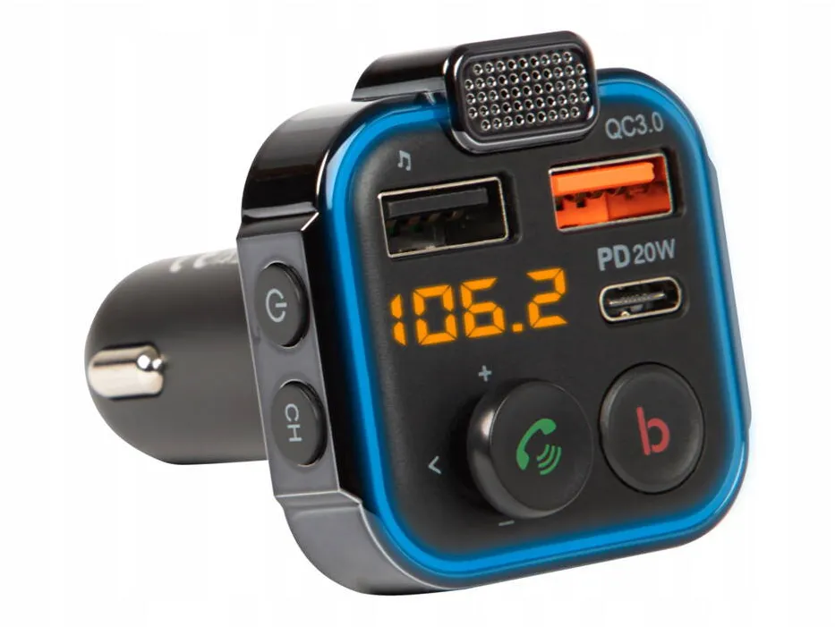 Player Auto Blow Transmiter FM Bluetooth 5.1+Qc3.0