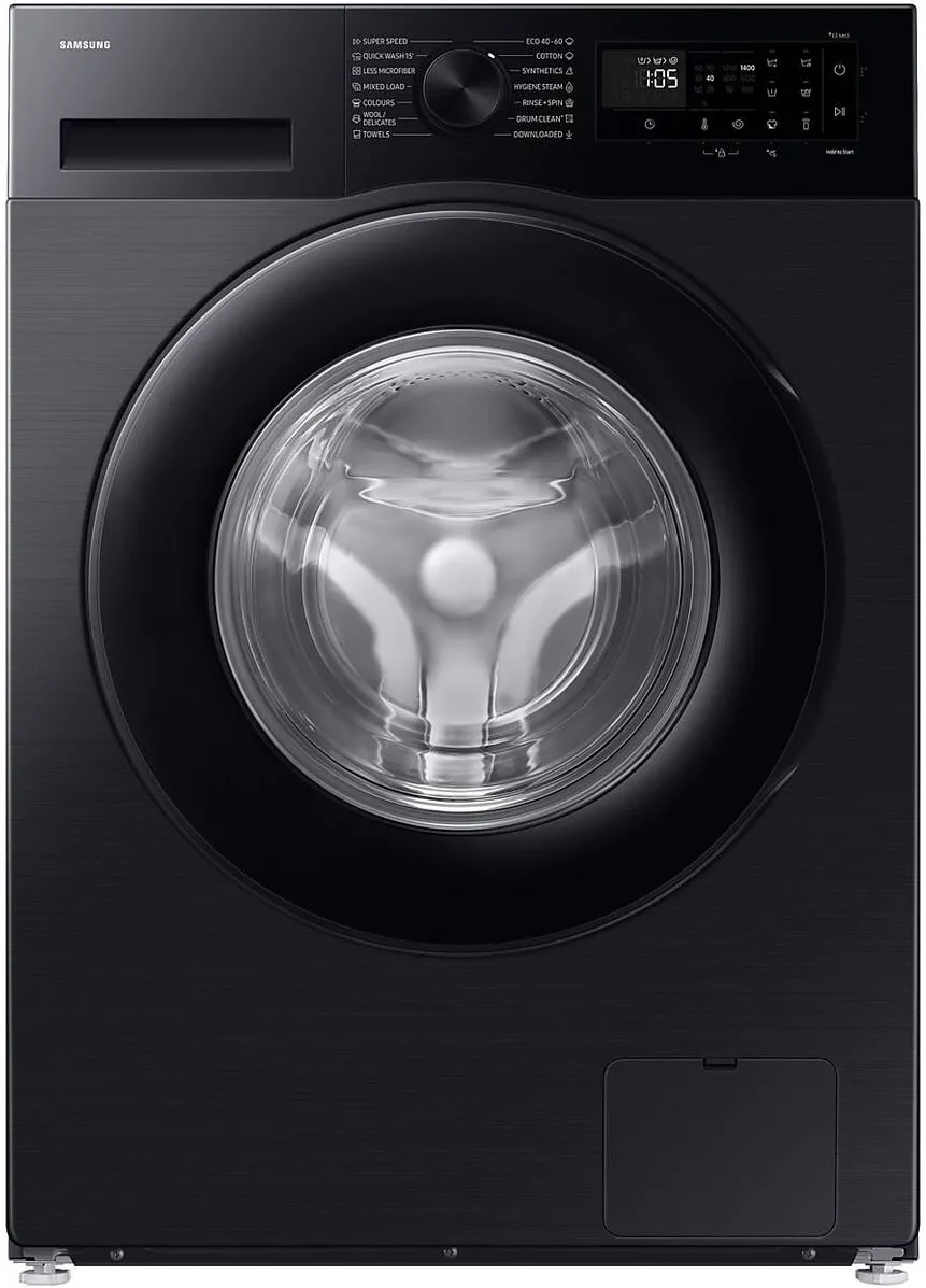 Samsung Masina de spalat rufe slim Samsung WW90DG5G34ABLE, 9 kg, 1400 rpm, Clasa A, AI Ecobubble, Super Speed 39, SpaceMax, Hygiene Steam, Smart Things, Digital Inverter Motor, Negru